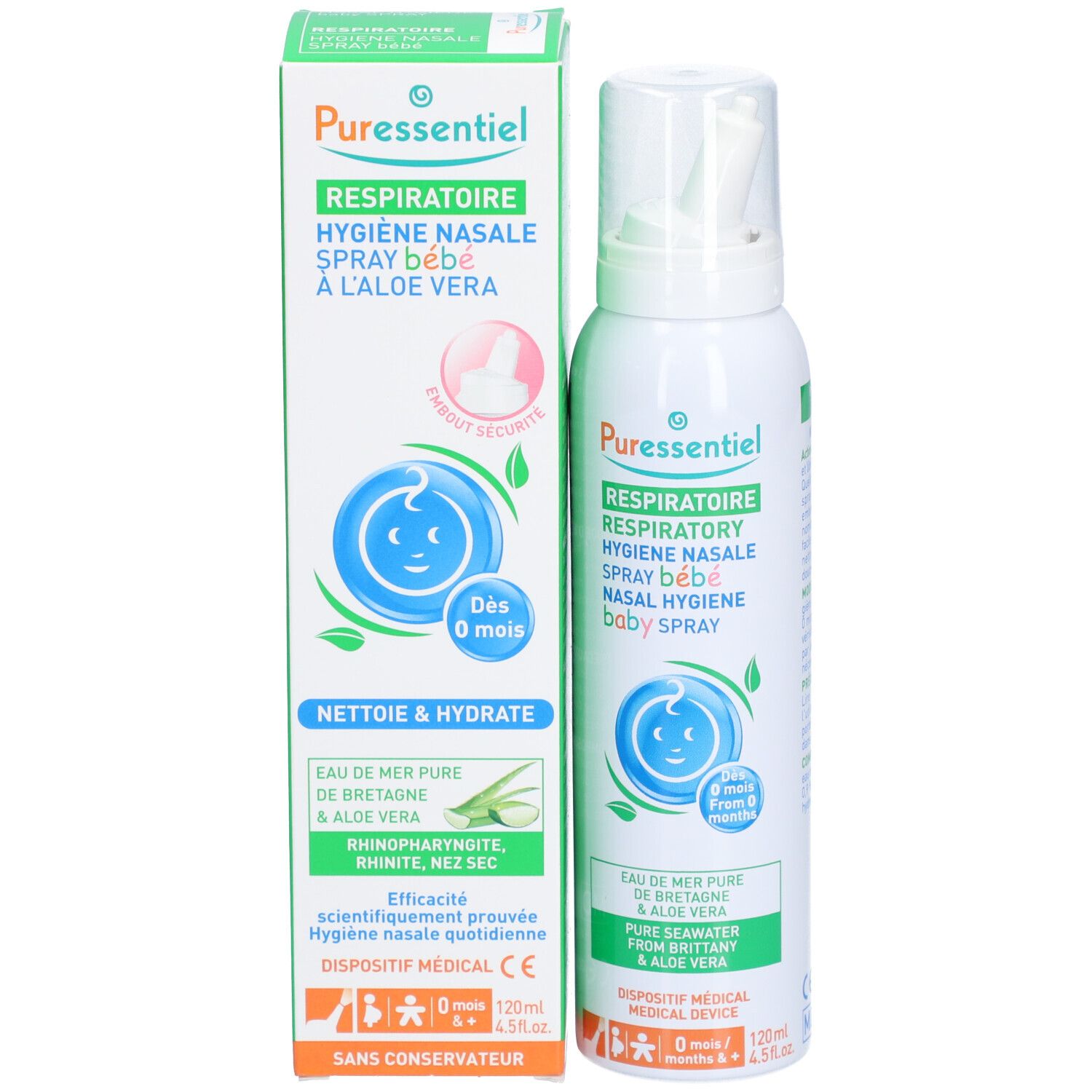 Puressentiel Respiratoire Bébé Spray Nasal à l’Aloe Vera