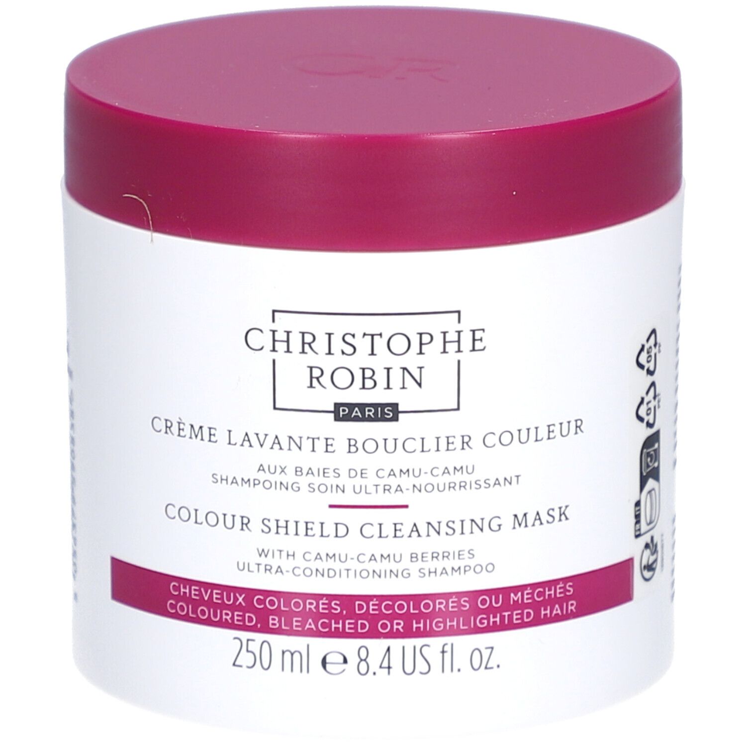 Christophe Robin Kleurbeschermende Wascrème met Camu-Camu Bessen, 250 ml, vooraanzicht.