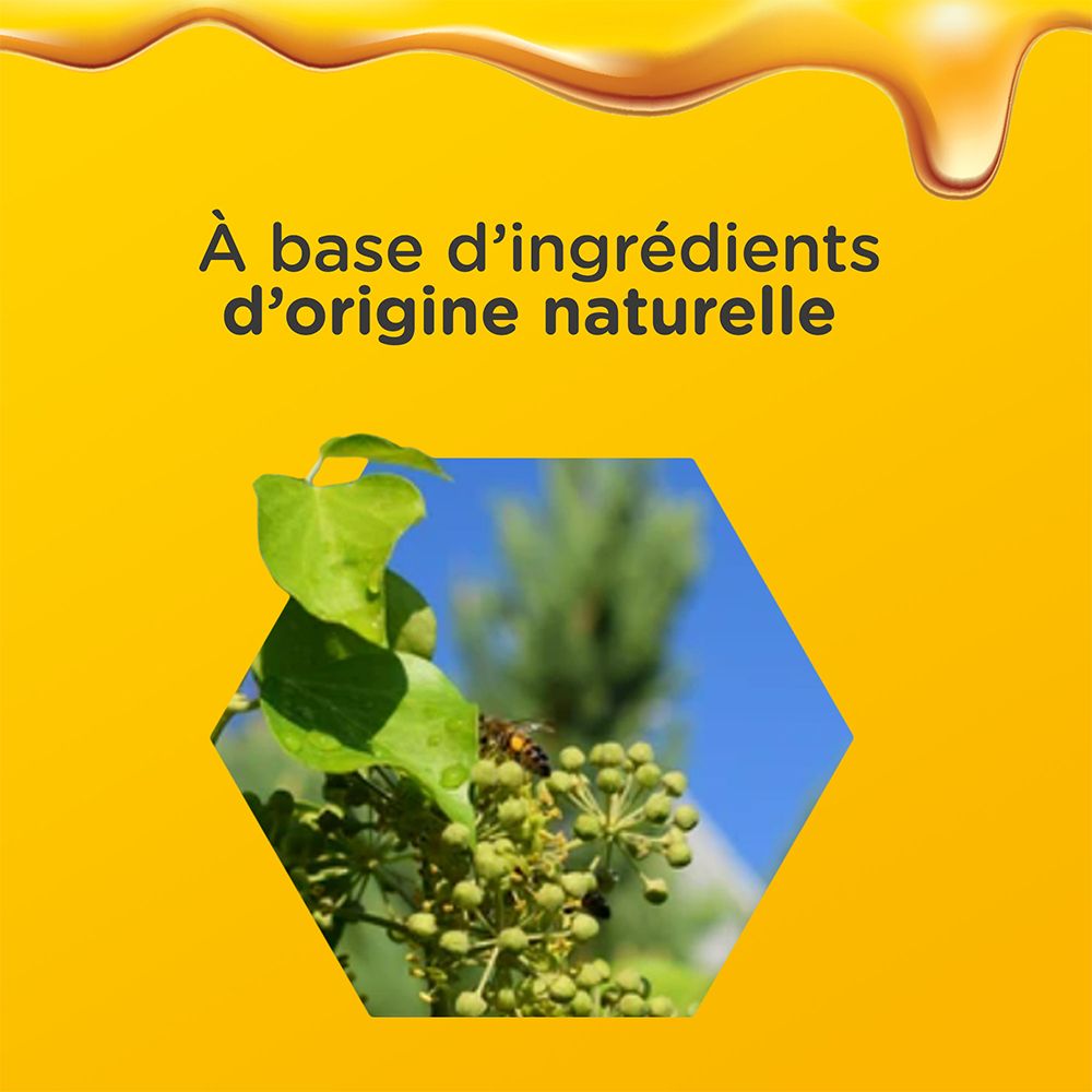 Fond jaune avec plantes et texte: À base d'ingrédients d'origine naturelle.