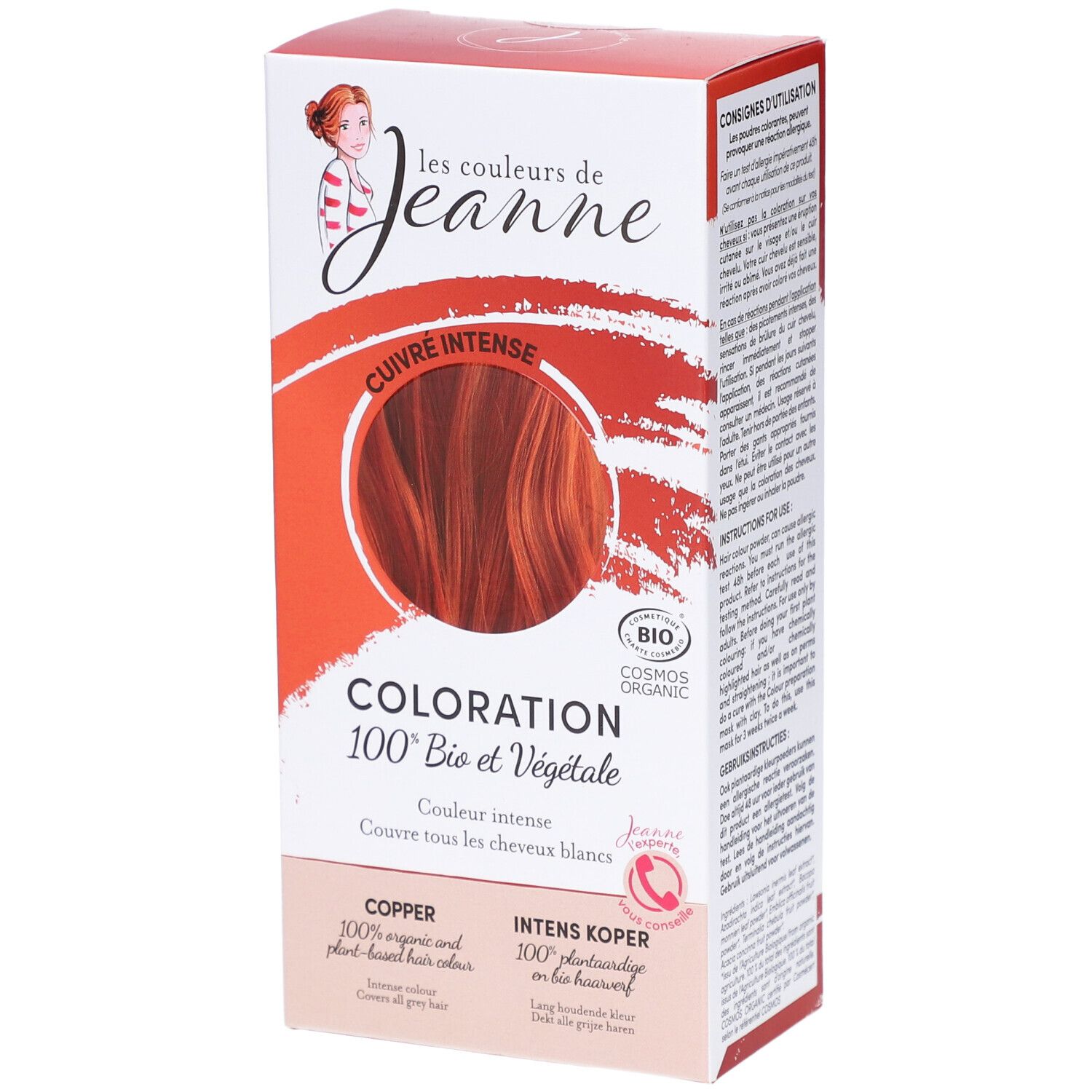 Les Couleurs de Jeanne Intense Copper Haarkleur 100% Plantenextracten