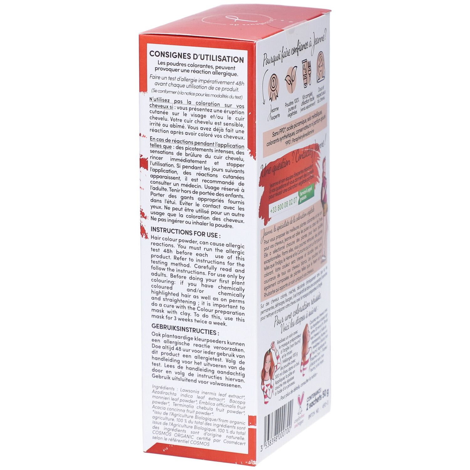 Les Couleurs de Jeanne Intense Copper Haarkleur 100% Plantenextracten