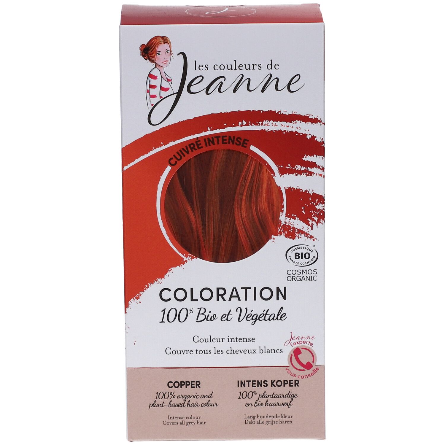Les Couleurs de Jeanne Intense Copper Haarkleur 100% Plantenextracten