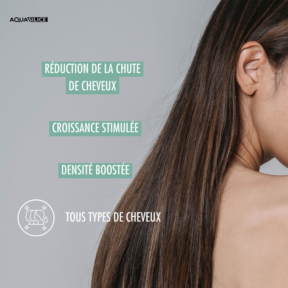 Réduit la chute, stimule la croissance, augmente la densité. Pour tous types de cheveux.