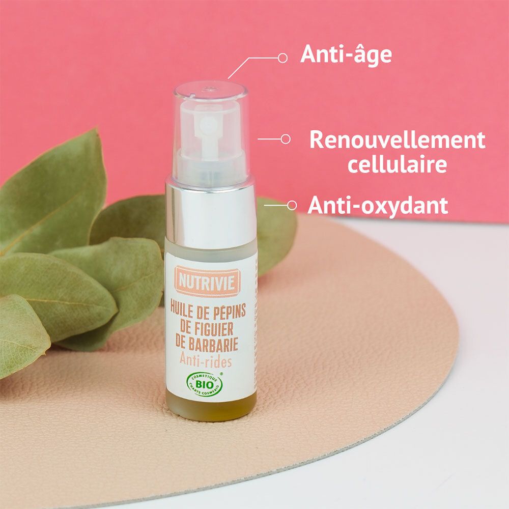 Nutrivie Biologische Vijgcactuspitolie, anti-aging, celvernieuwing, antioxidant.
