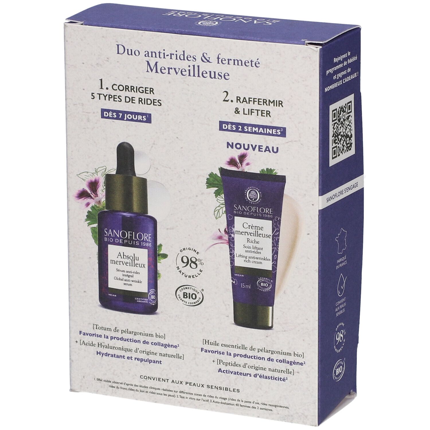 Sanoflore Set Duo Absolu Merveilleux Anti-Wrinkle Serum + Lifting Anti-Wrinkles Rich Cream