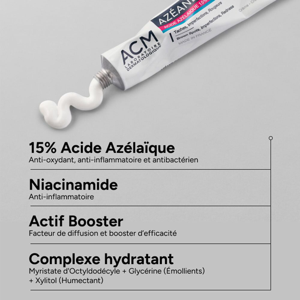 Crème ACM Acide Azélaïque 15% avec Niacinamide.