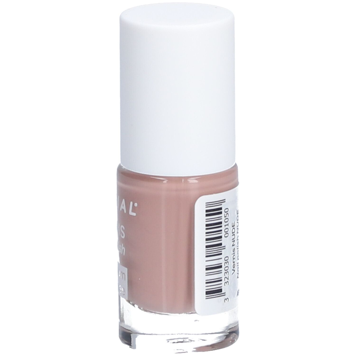 Nagellakflesje met witte dop. Opschrift: ECRINAL, Vernis, Nail Polish. Barcode en volumeaanduiding.