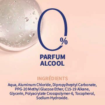 Ingrediënten: Aqua, Aluminum Chloride, Dipropylheptyl Carbonate, PPG-20 Methyl Glucose Ether, C15-19 Alkane, Glycerin, etc.