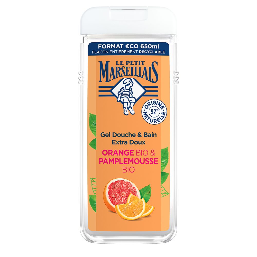 Le Petit Marseillais Gel Douche & Bain Orange bio & Pamplemousse bio