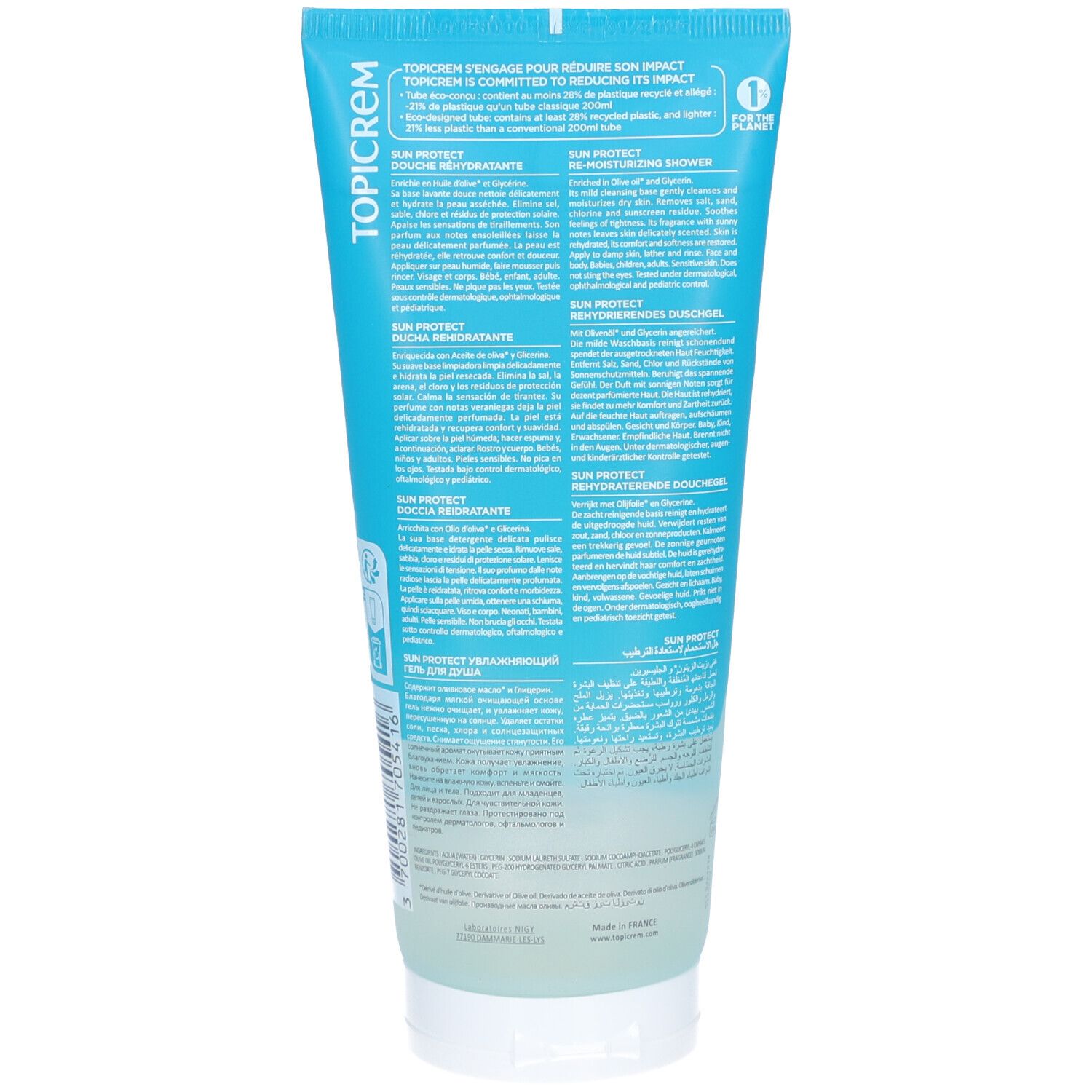 TOPICREM SUN PROT DCH REHYD 200ML