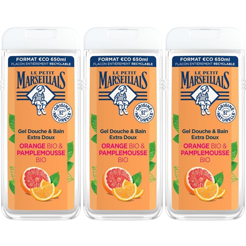 LE PETIT MARSEILLAIS Gel Douche & Bain Orange bio & Pamplemousse bio