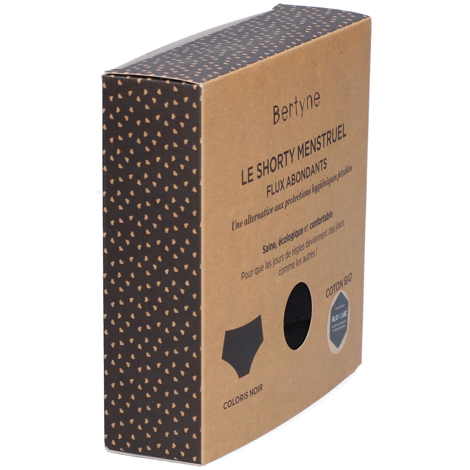 BERTYNE Menstruatie Shorty - Biologisch katoen - Abundant flow - Maat XXL - Zwart