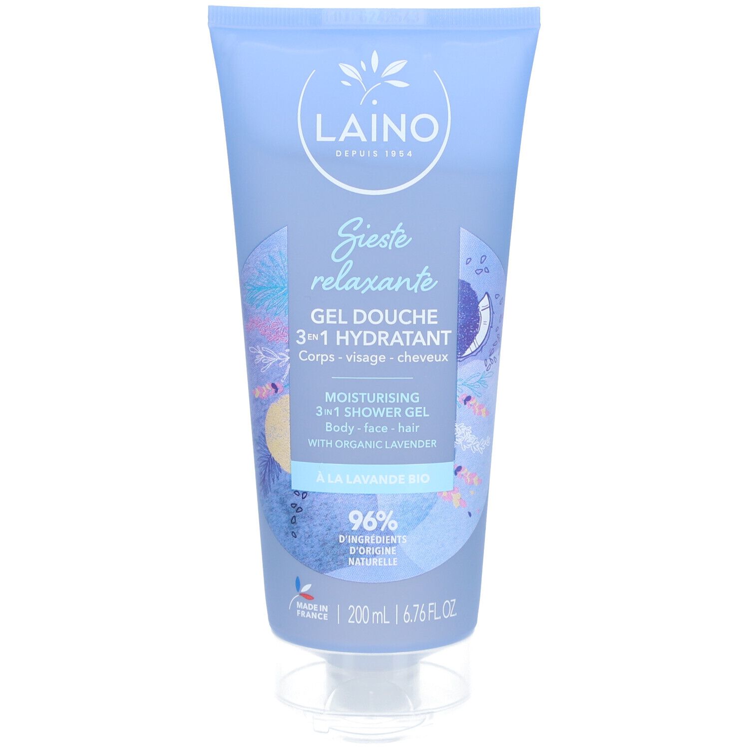 Laino Organic Lavendel 3-in-1 Hydraterende Douchegel gezicht, lichaam en haar