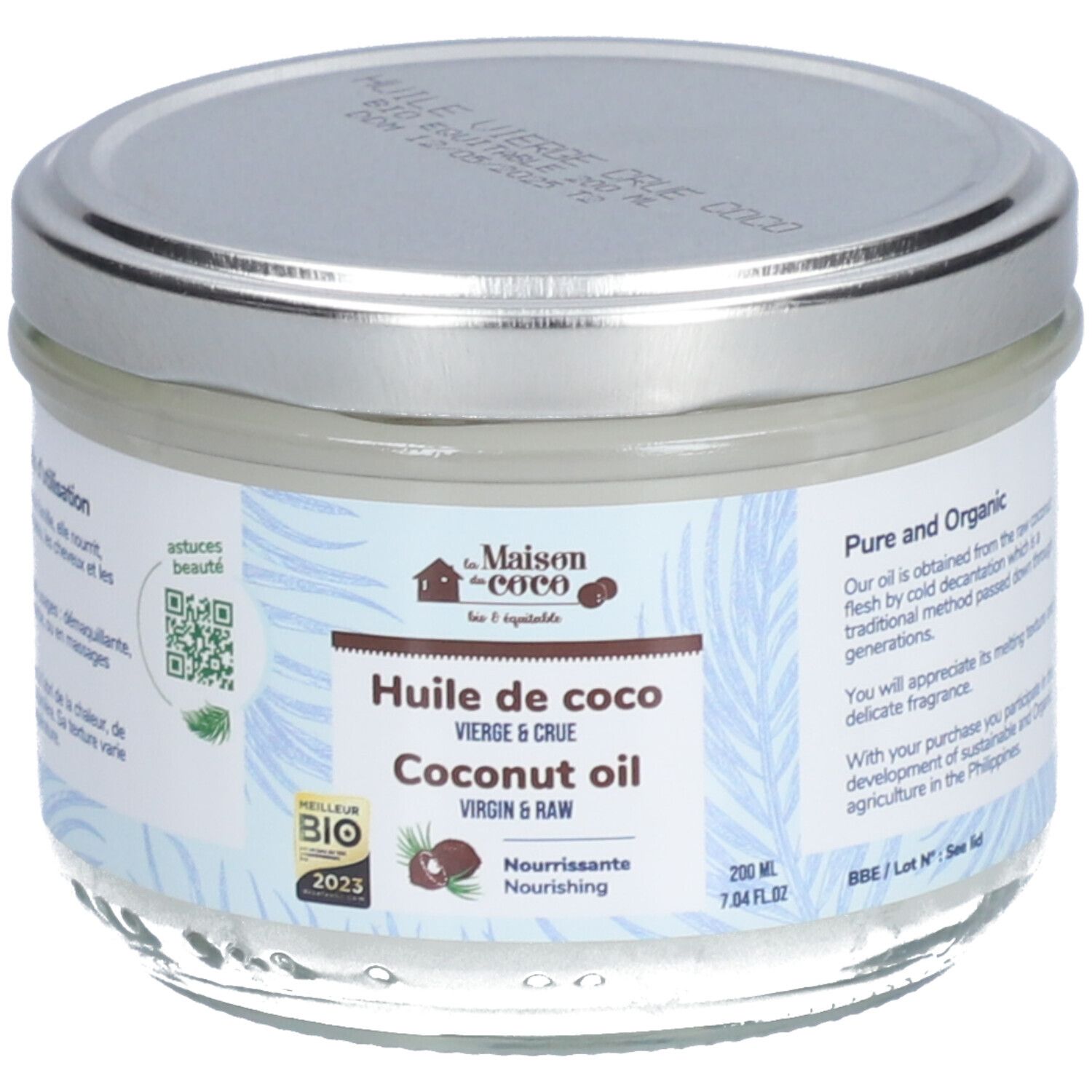 La maison du coco Ruwe kokosolie van eerste persing