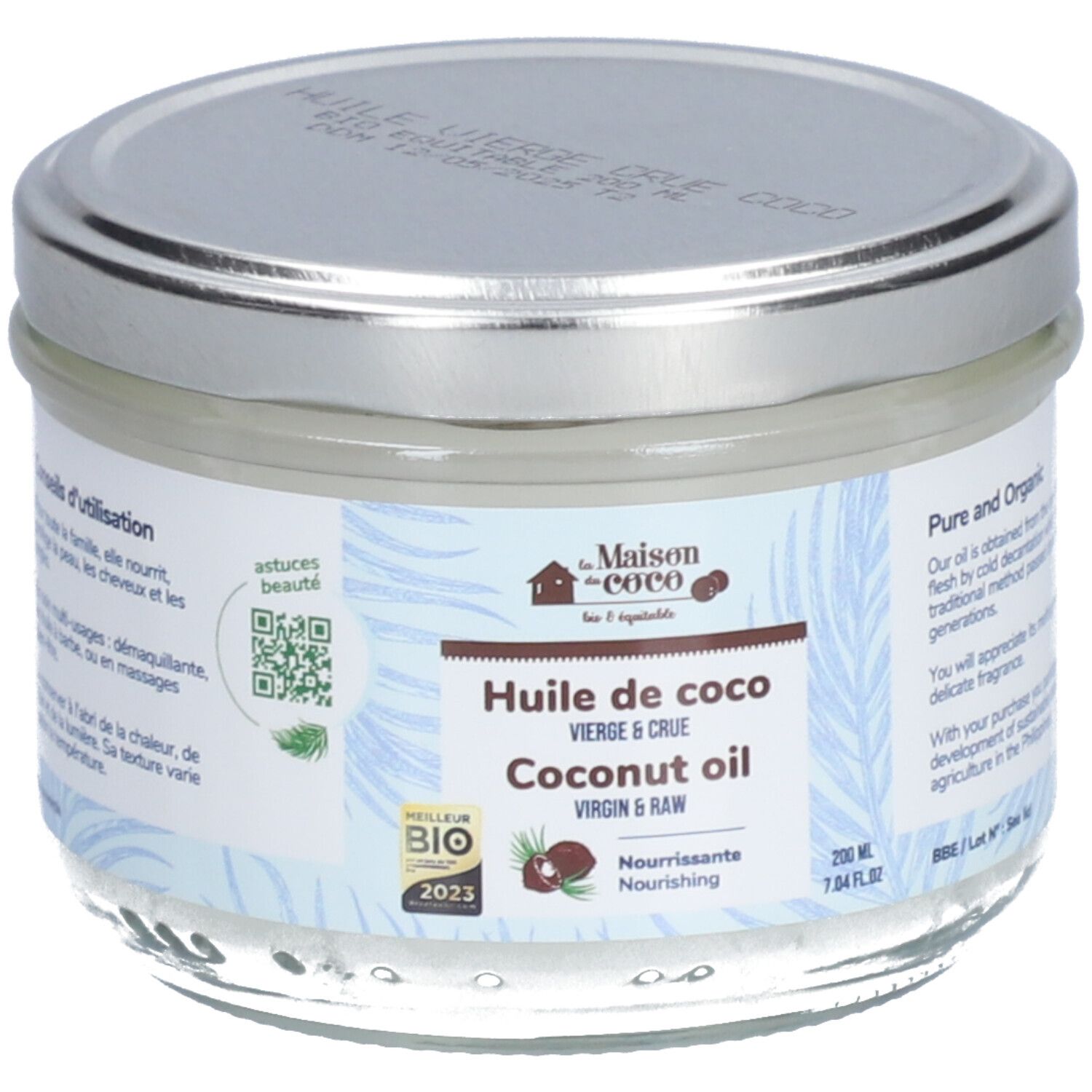 La maison du coco Ruwe kokosolie van eerste persing