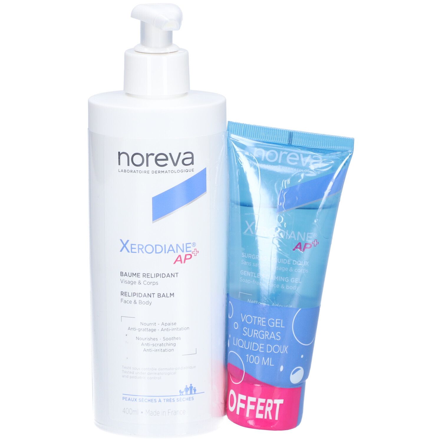 Noreva - Xerodiane AP+ Voedende lippenbalsem + Milde supervette gel