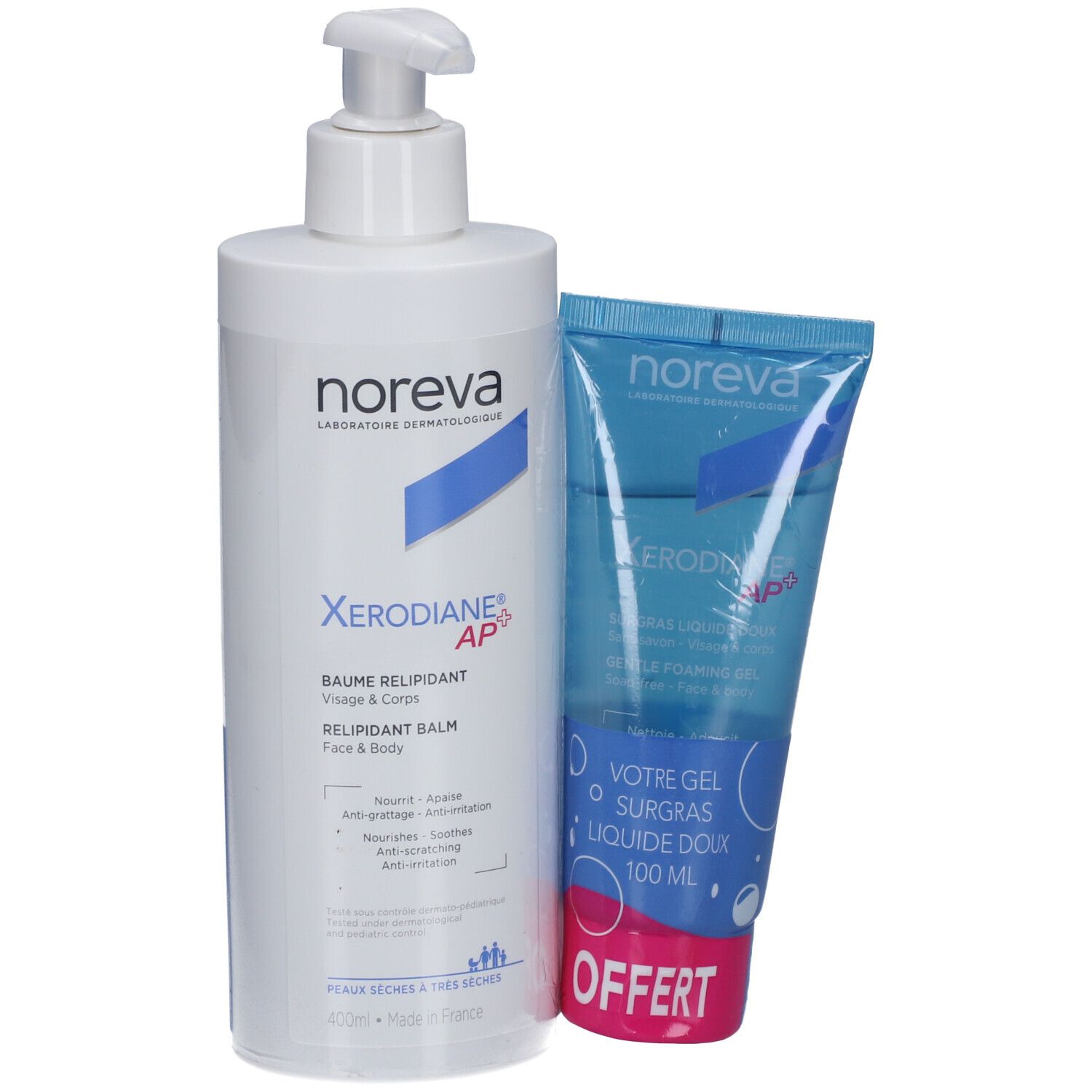 Noreva - Xerodiane AP+ Voedende lippenbalsem + Milde supervette gel