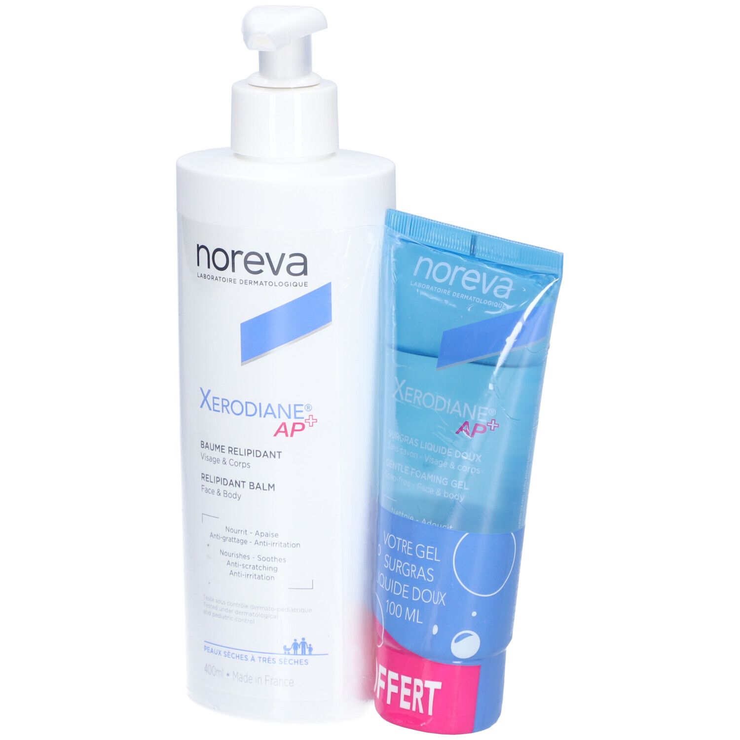 Noreva - Xerodiane AP+ Voedende lippenbalsem + Milde supervette gel