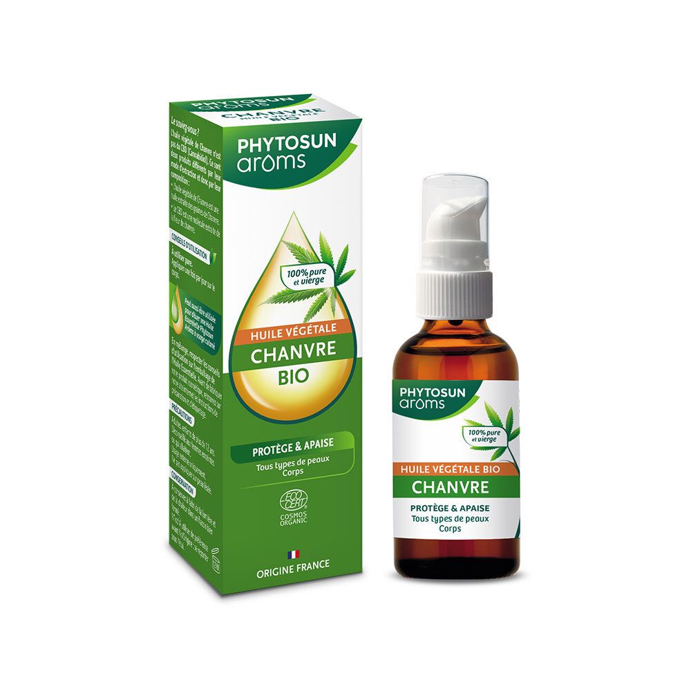 Phytosun Arôms fles en verpakking. Groene verpakking met productnaam en logo. Fles met pomp.