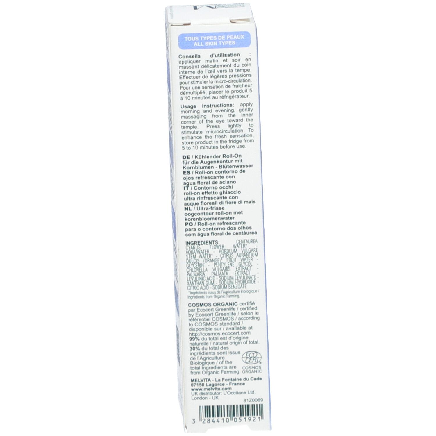 MELVITA ROLL ON GIVRE BLEUET 10ML