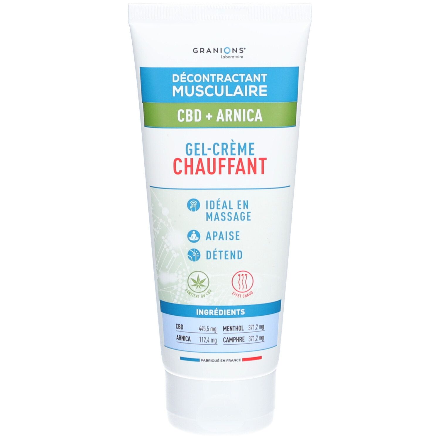 Granions® Décontractant Musculaire CBD + Arnica Gel-Crème Chauffant