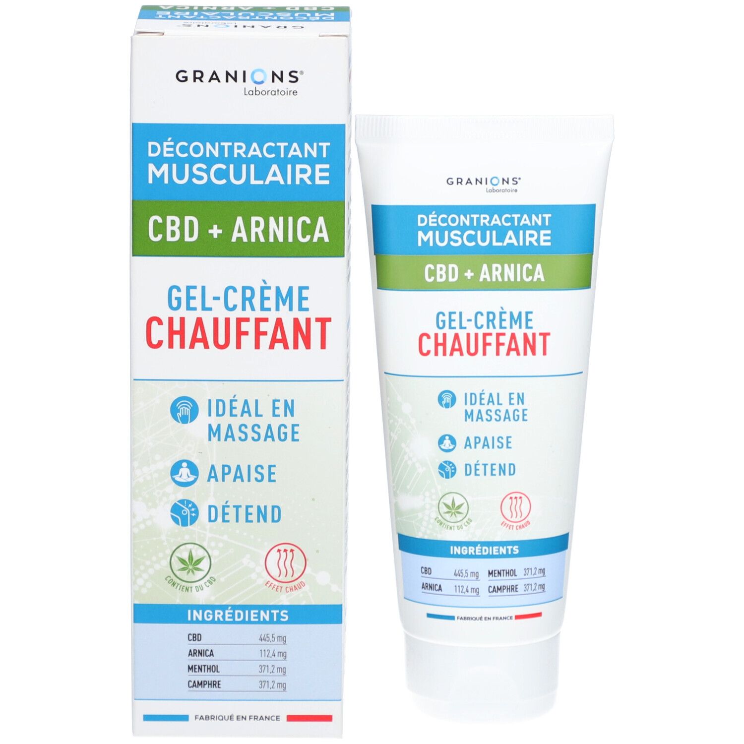 Granions® Décontractant Musculaire CBD + Arnica Gel-Crème Chauffant