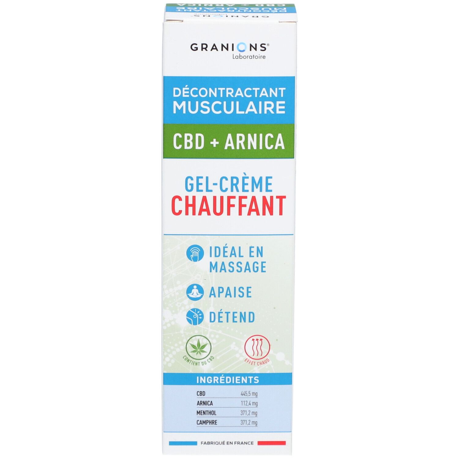 Granions® Décontractant Musculaire CBD + Arnica Gel-Crème Chauffant