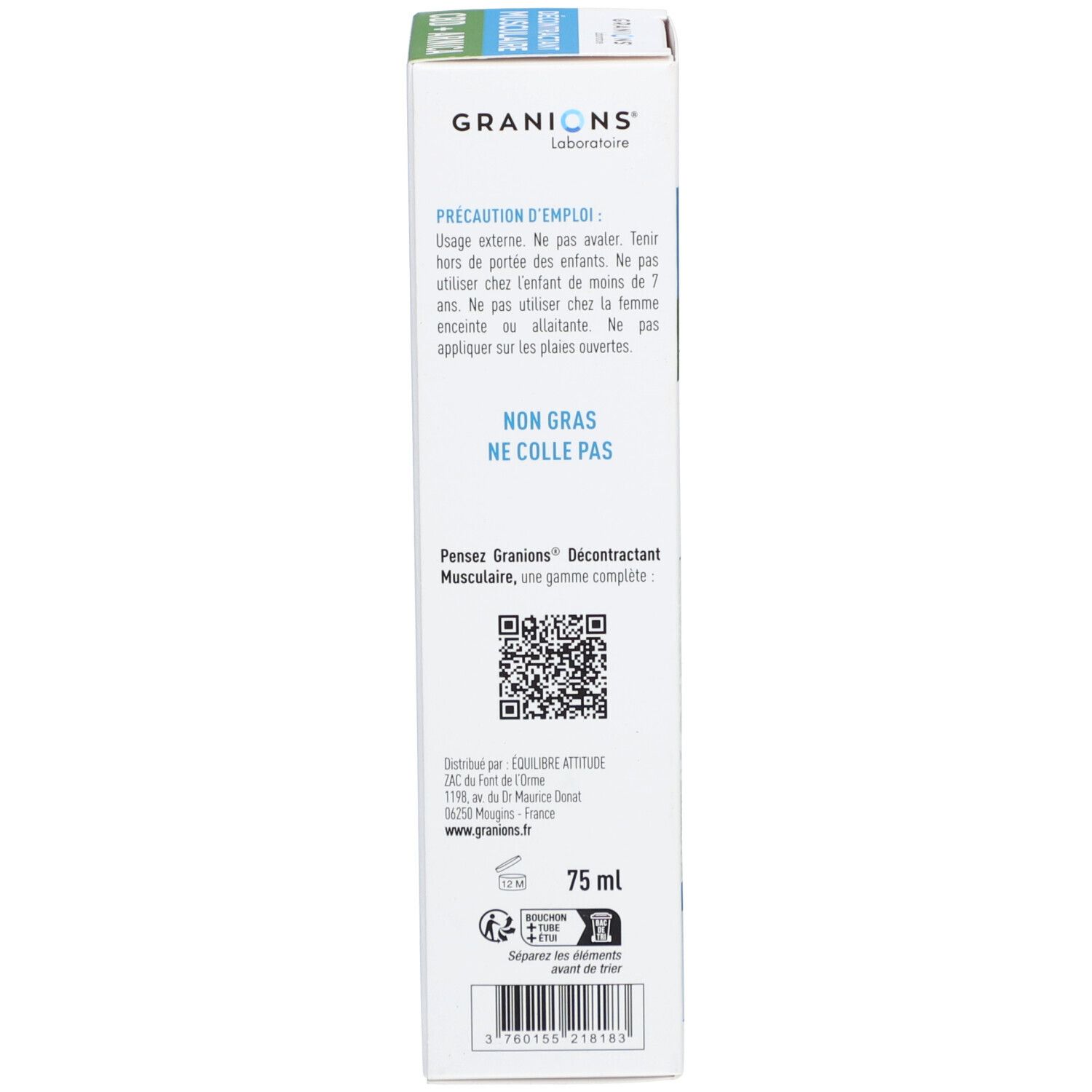 Granions® Décontractant Musculaire CBD + Arnica Gel-Crème Chauffant