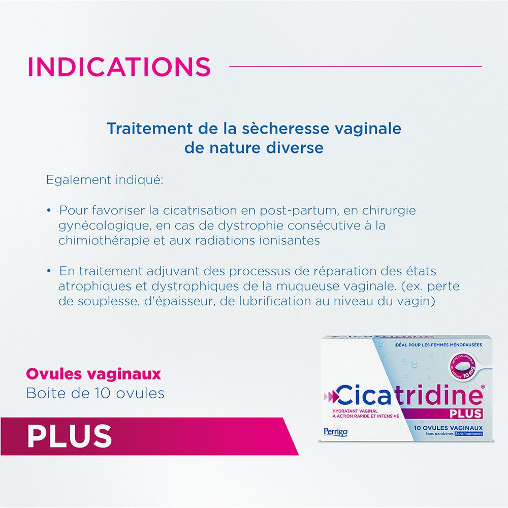 Cicatridine - 10 Vaginale Ovules - Droogt de vagina uit en bevordert de genezing