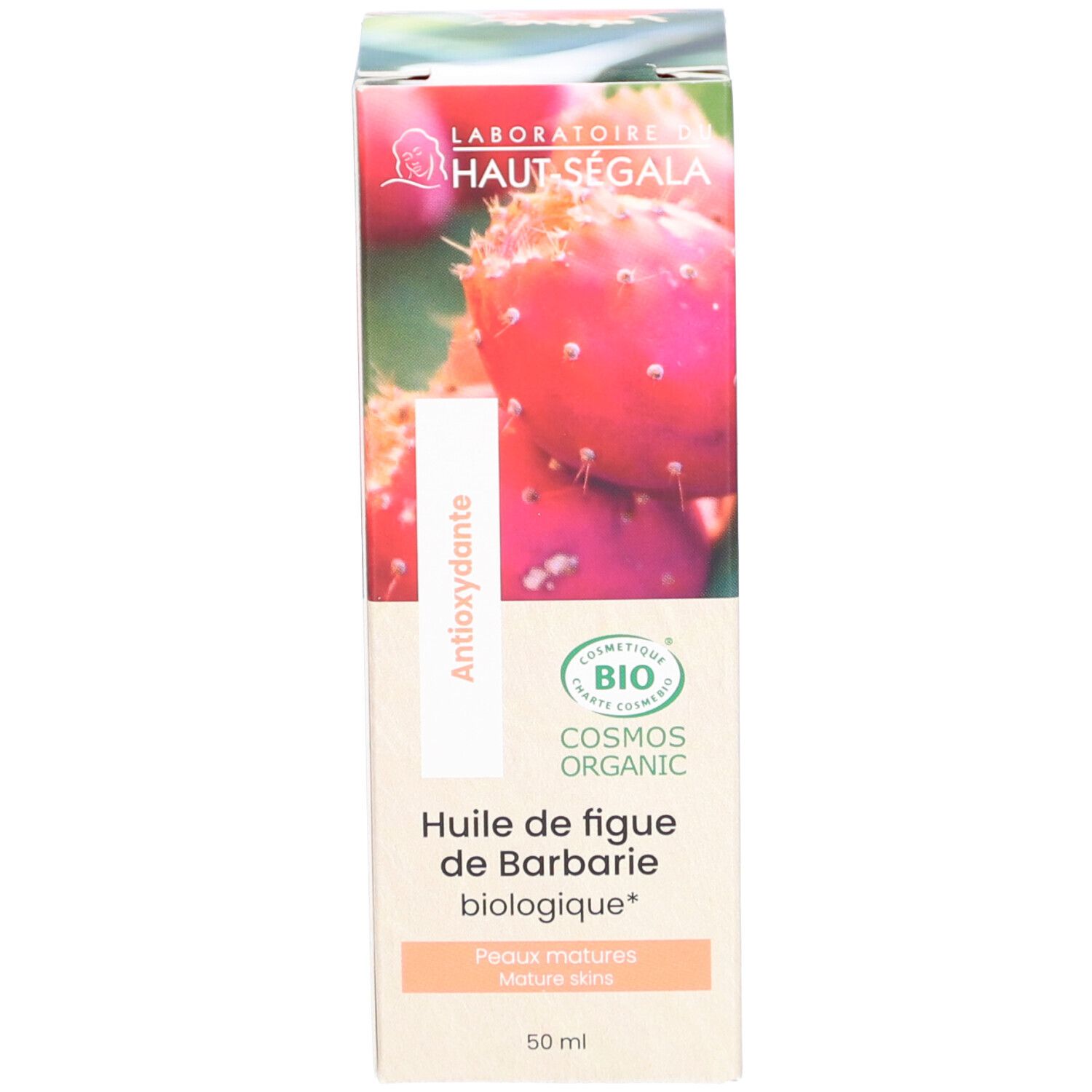 Verpakking met productinformatie. Label met logo en tekst. Biologische certificering. Illustratie van cactusvijgen.