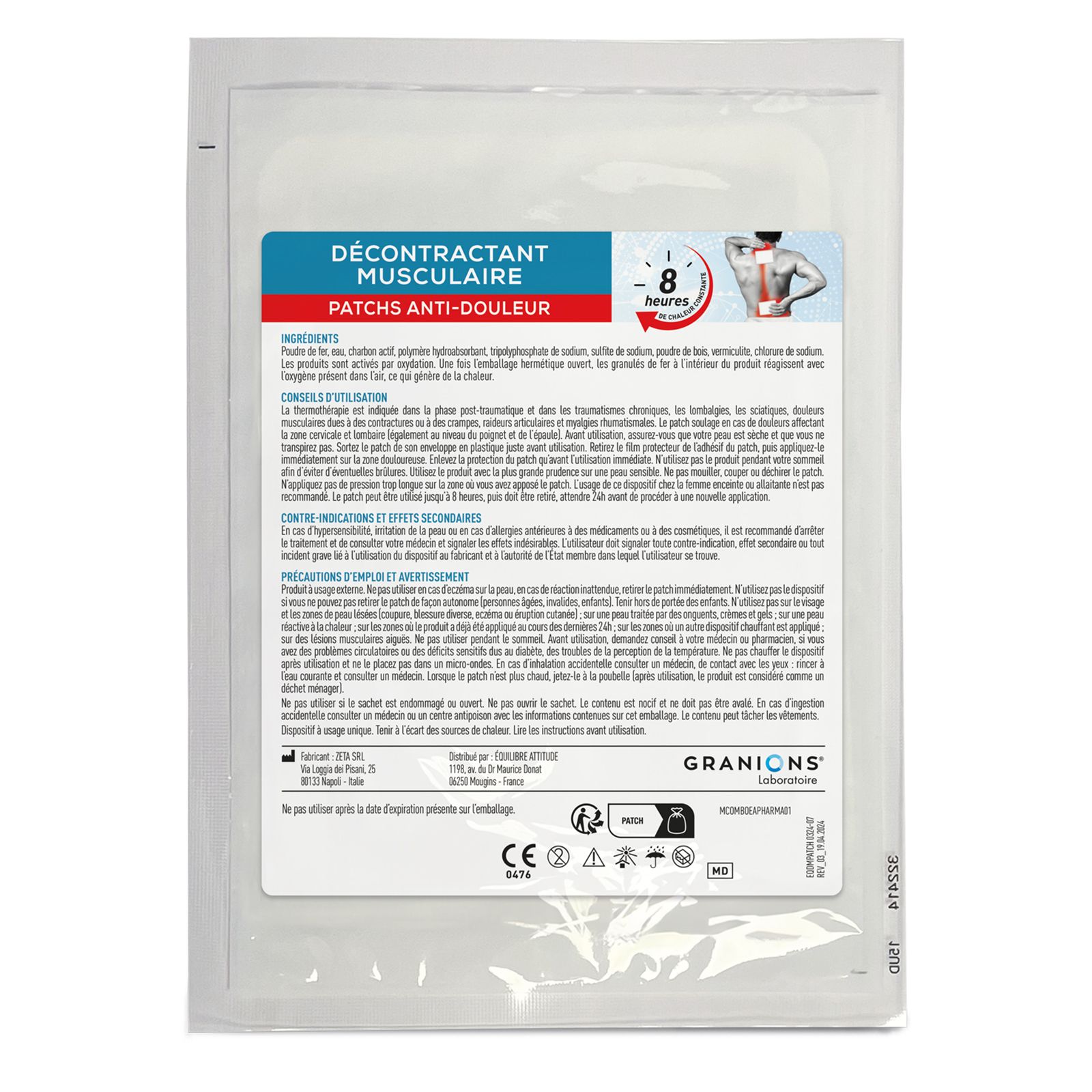 Granions® Laboratoire Spierontspanner pijnstillende pleisters