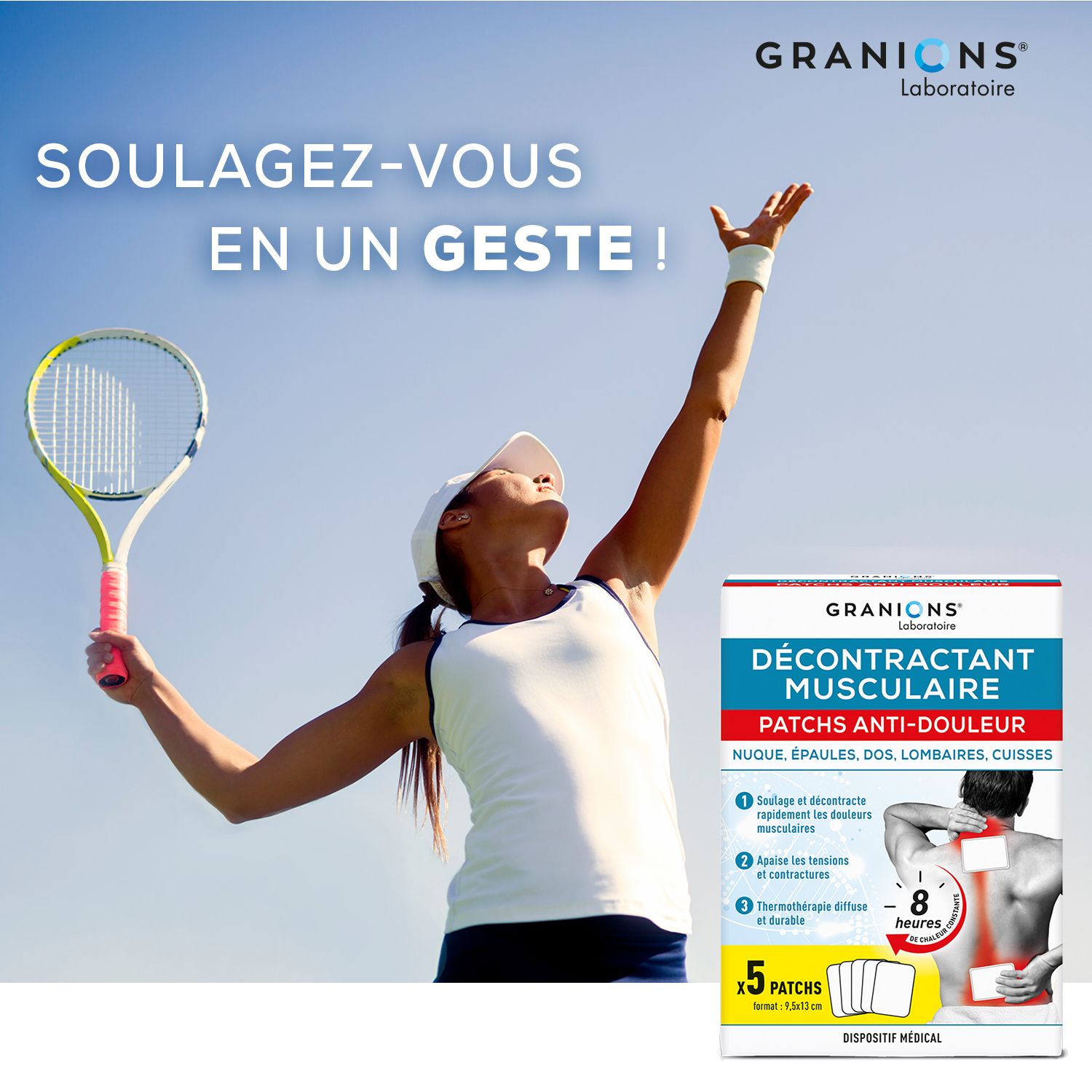 Granions® Laboratoire Spierontspanner pijnstillende pleisters