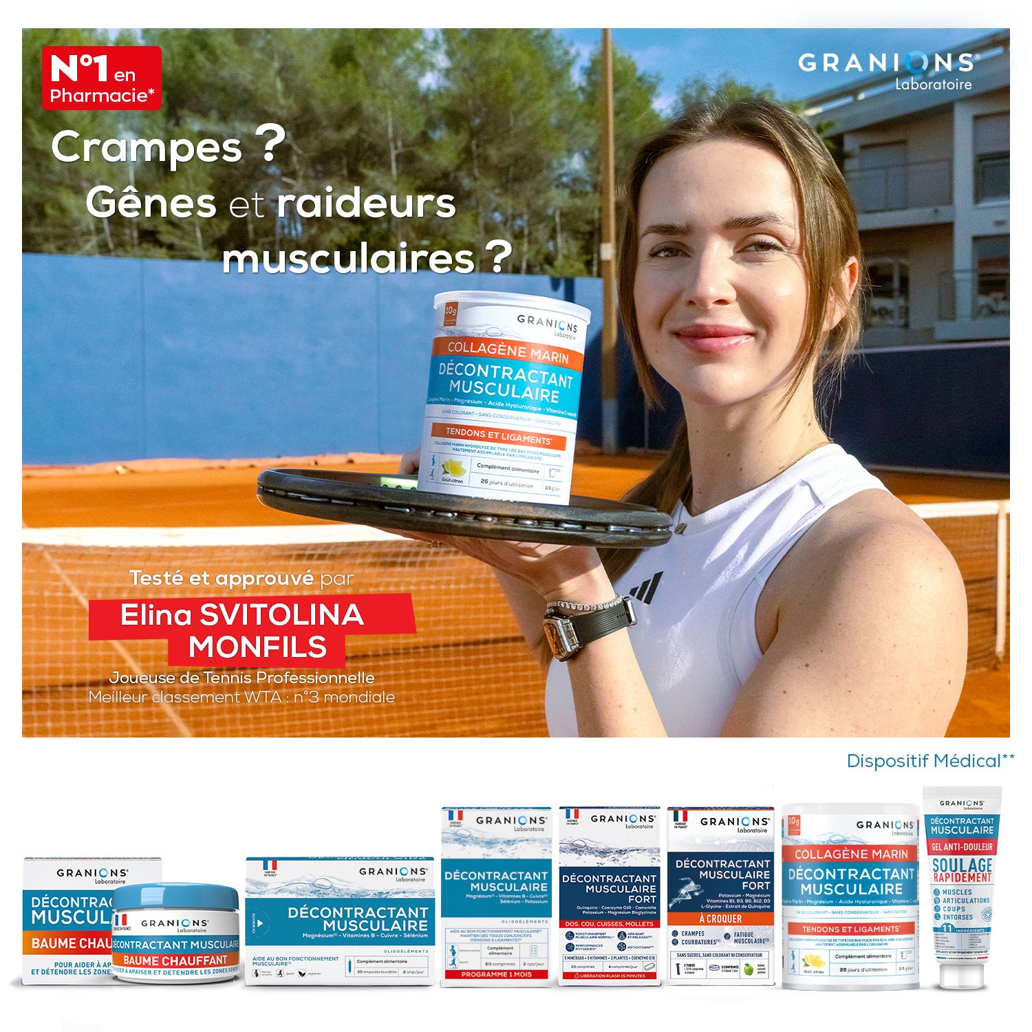 Granions® Laboratoire Spierontspanner pijnstillende pleisters