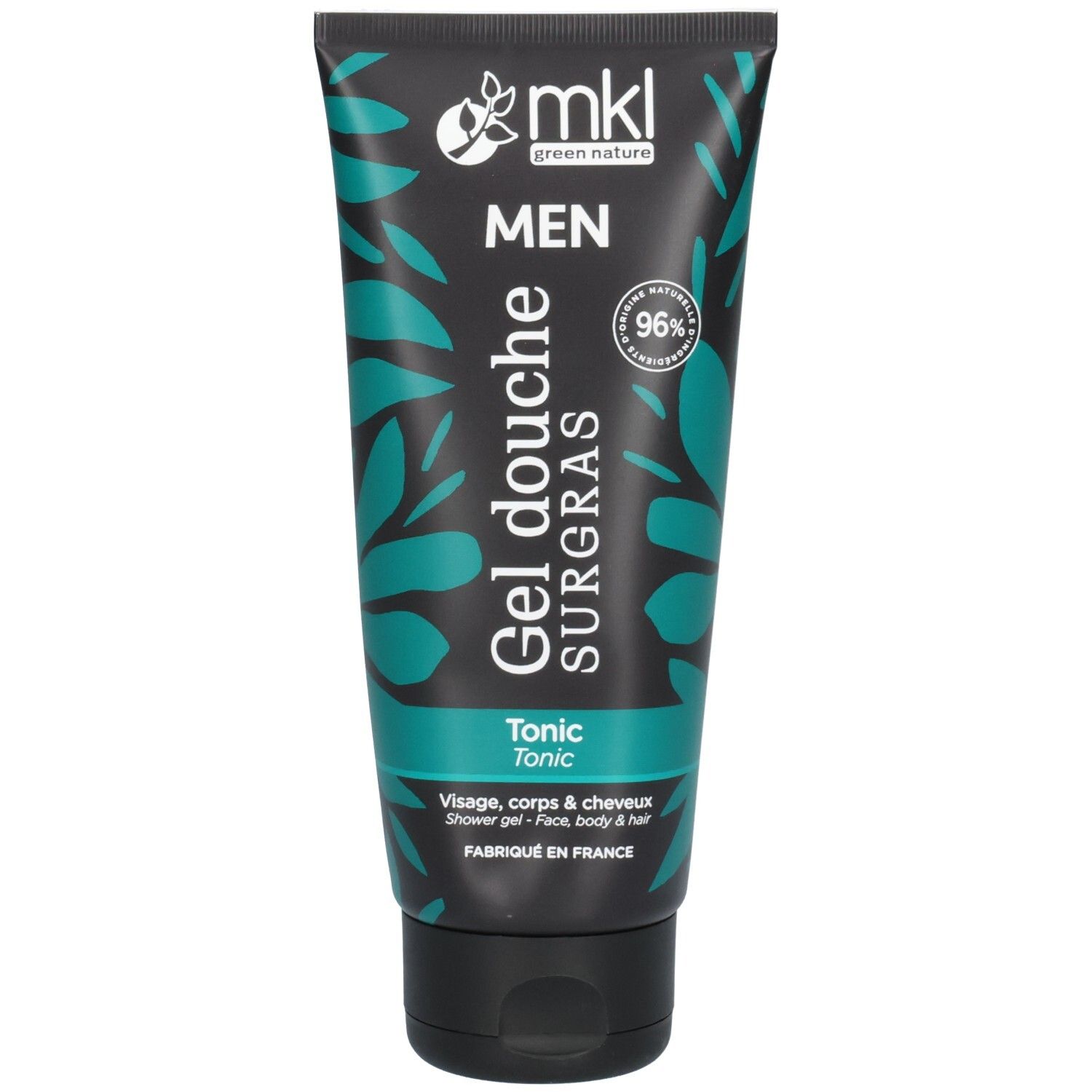 Gel douche SURGRAS pour hommes, Tonic, 96% d'ingrédients naturels, fabriqué en France.