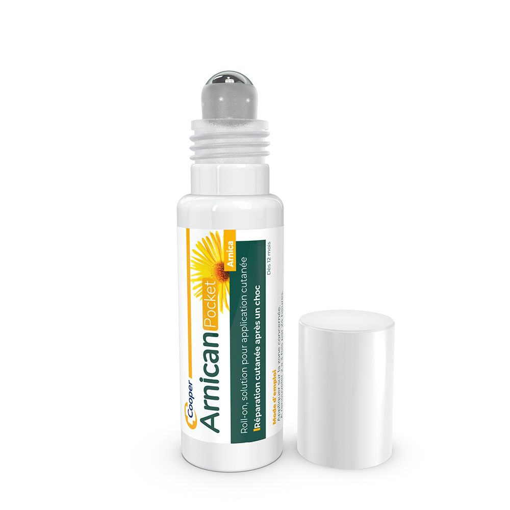 Roll-on Arnican Pocket. Solution pour application cutanée après un choc. Avec bouchon.