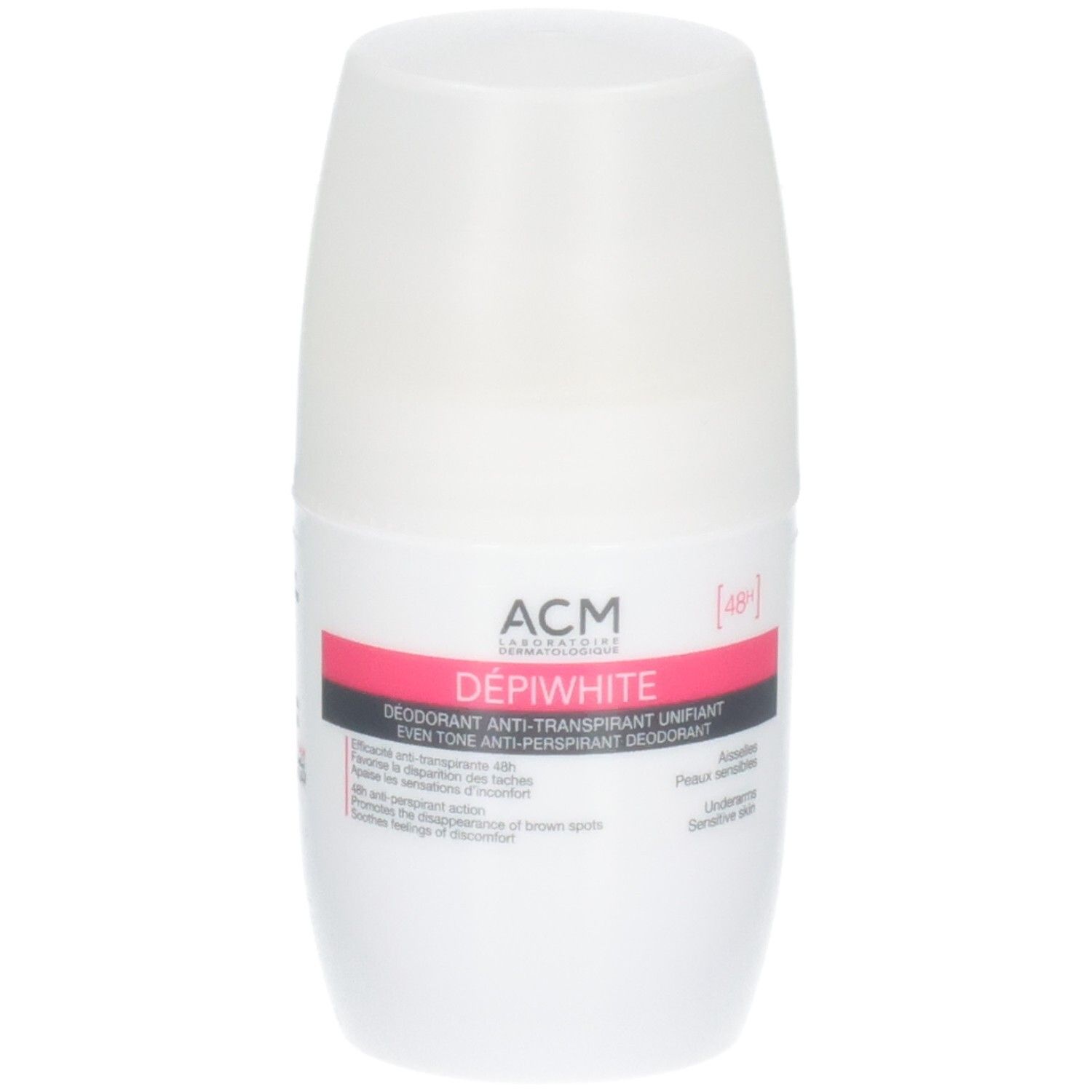 ACM Dépiwhite Déodorant Anti-Transpirant Unifiant, flacon roll-on 50ml.