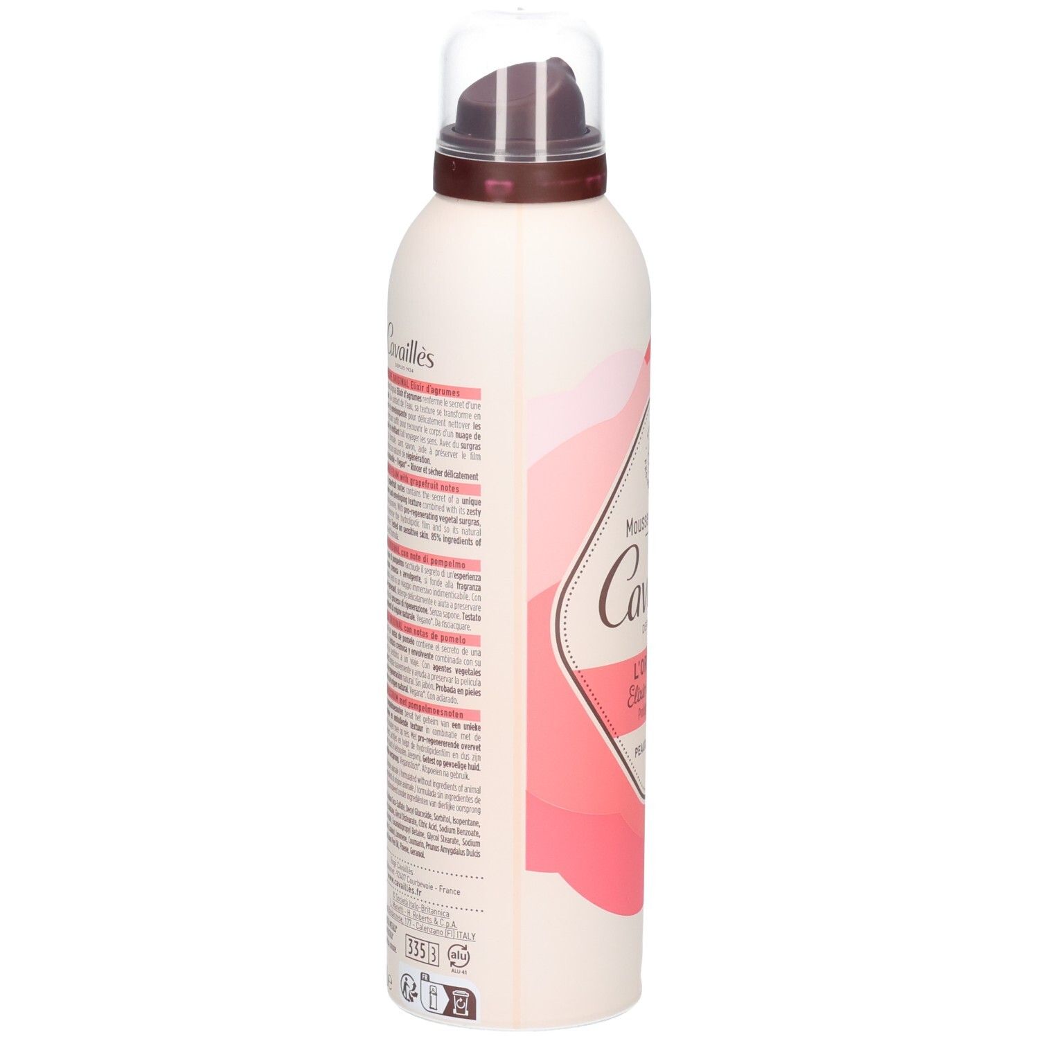 Fles met tekst. Opschrift: Cavaillès. Tekst in het Frans. 200ml. Informatie op de achterkant.