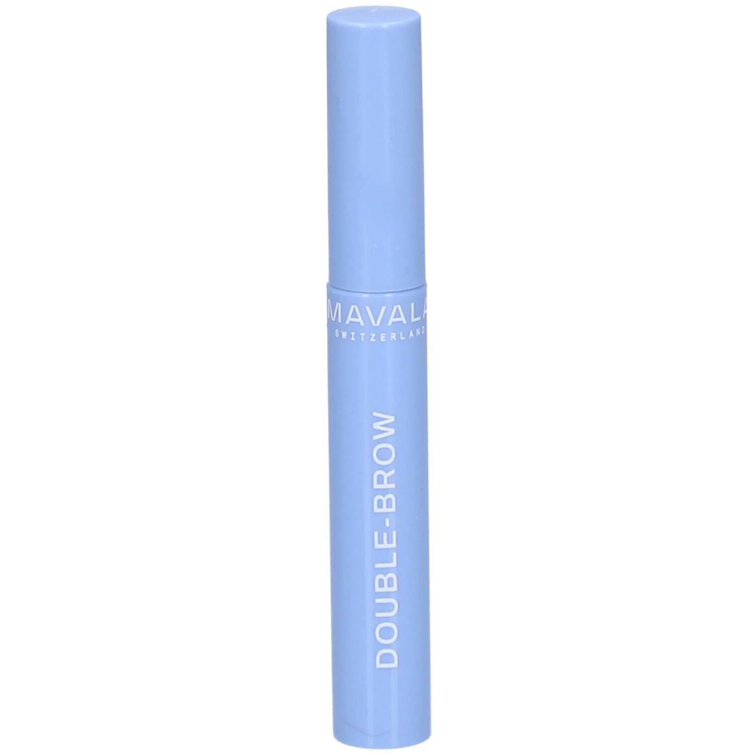 Lichtblauw serum. Cilindrische vorm met schroefdop. Productnaam in hoofdletters.