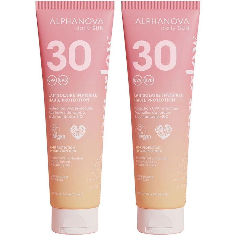 ALPHANOVA SUN GLOW LAIT SPF30 150 Lot de 2