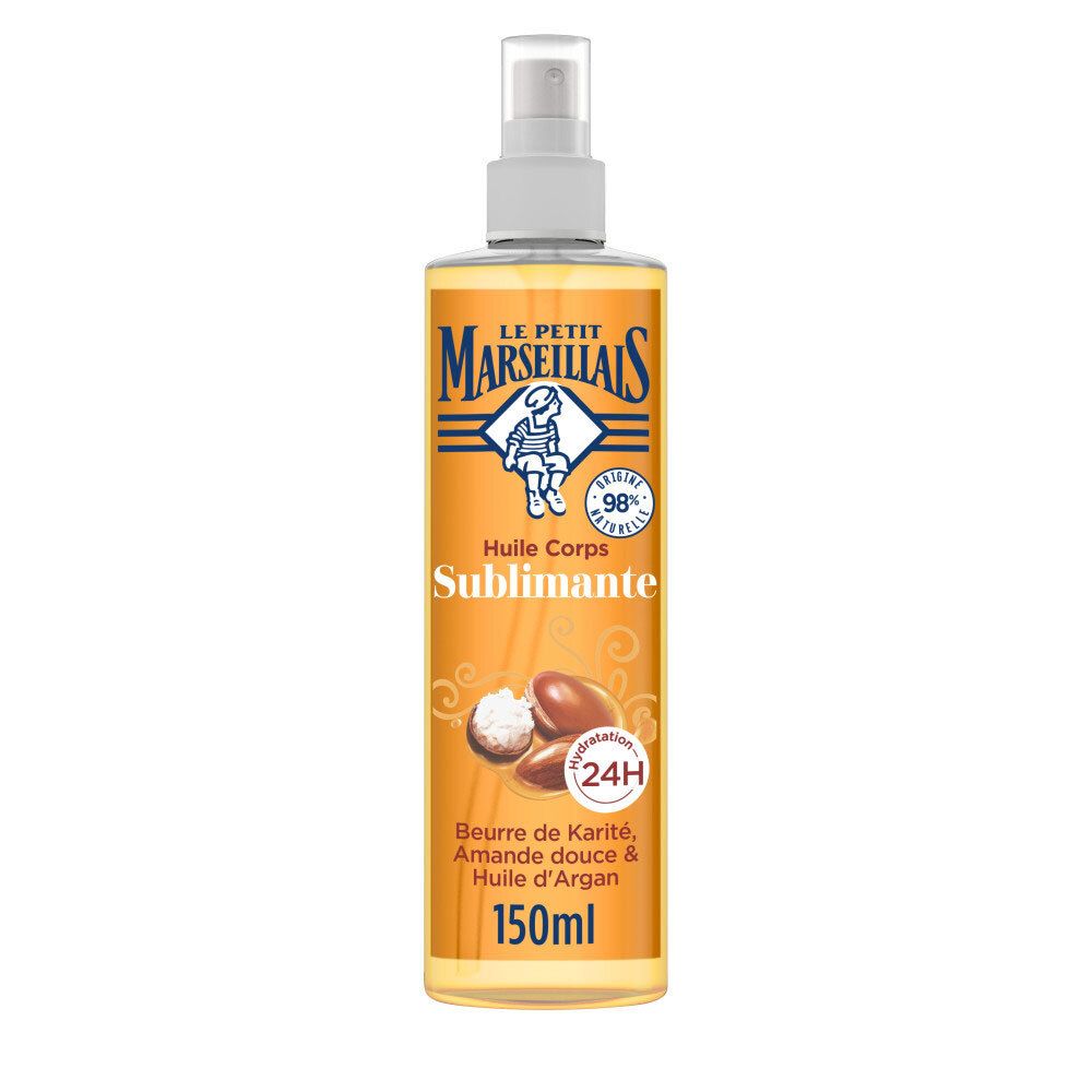 Le Petit Marseillais sublimerende lichaamsolie met karité, amandel en arganolie, 150ml.