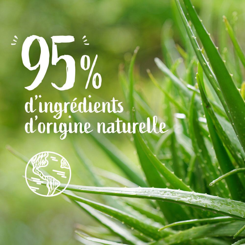 95% d'ingrédients d'origine naturelle sur le flacon Le Petit Marseillais.