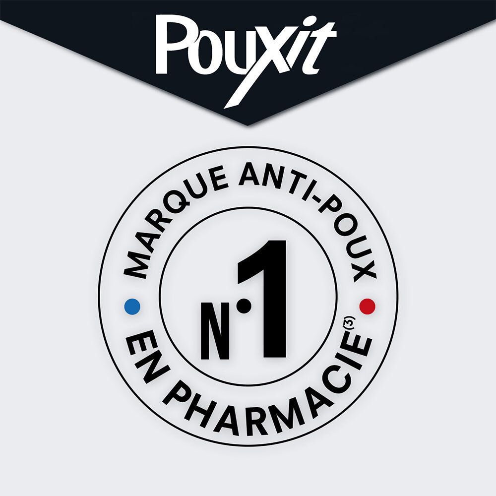 Rond logo met tekst: MARQUE ANTI-POUX N°1 EN PHARMACIE.