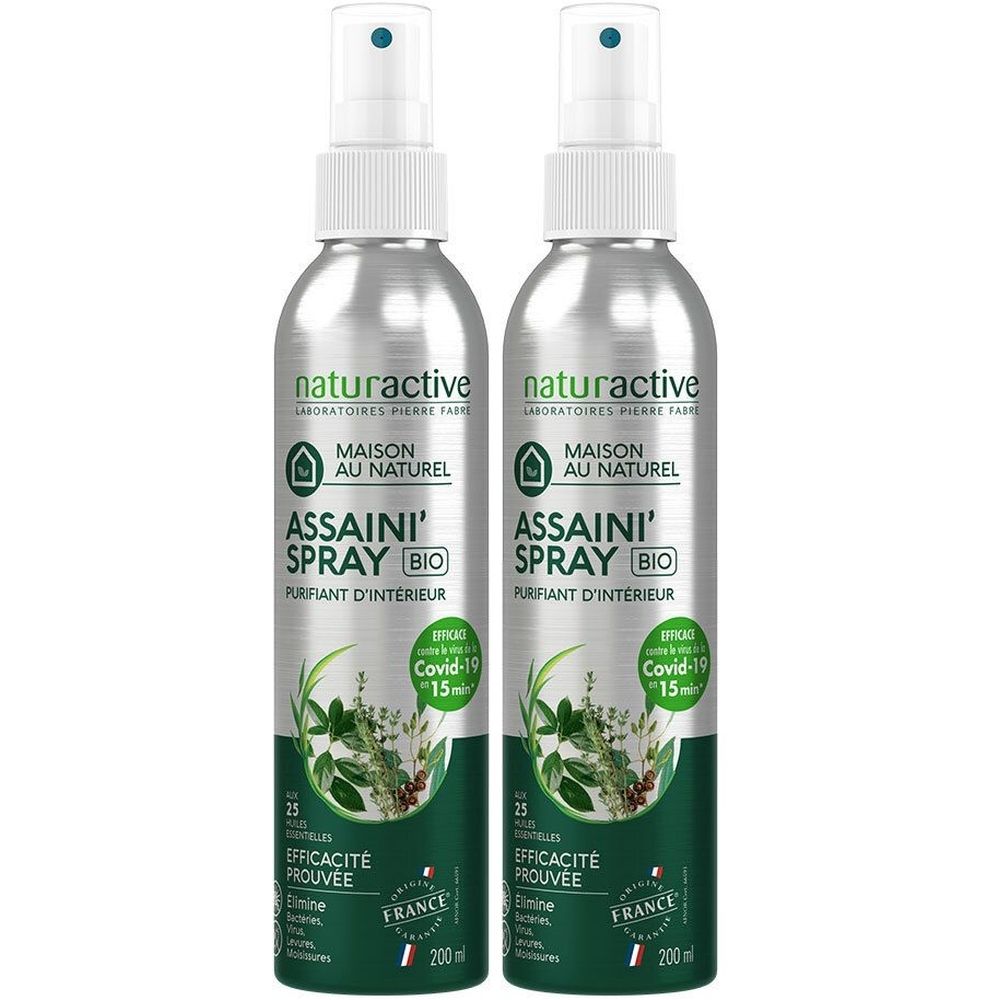 NATURACTIVE BIO ASSAINI'SPRAY - Spray purifiant d'intérieur aux 25 huiles essentielles.  -