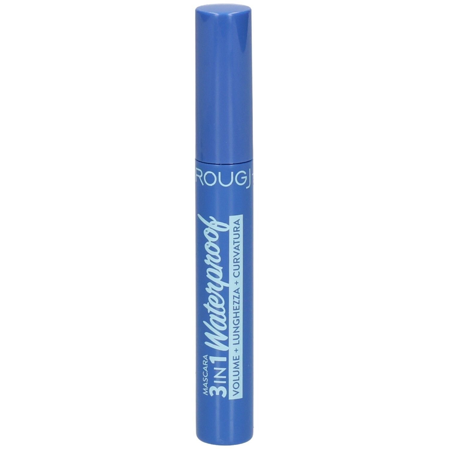 Emballage bleu de mascara avec l'inscription "3IN1 Waterproof".