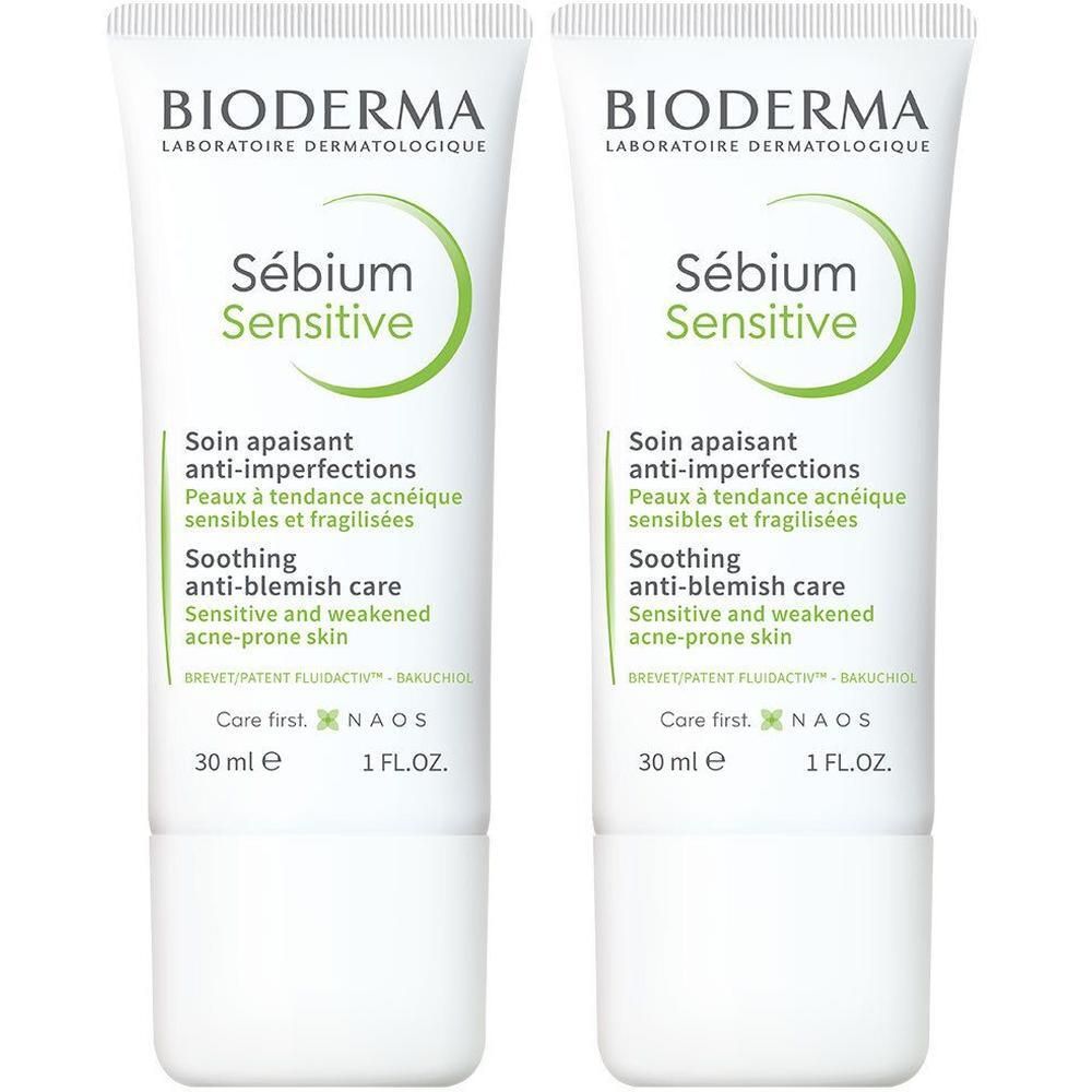 Deux tubes de Bioderma Sébium Sensitive, 30 ml.