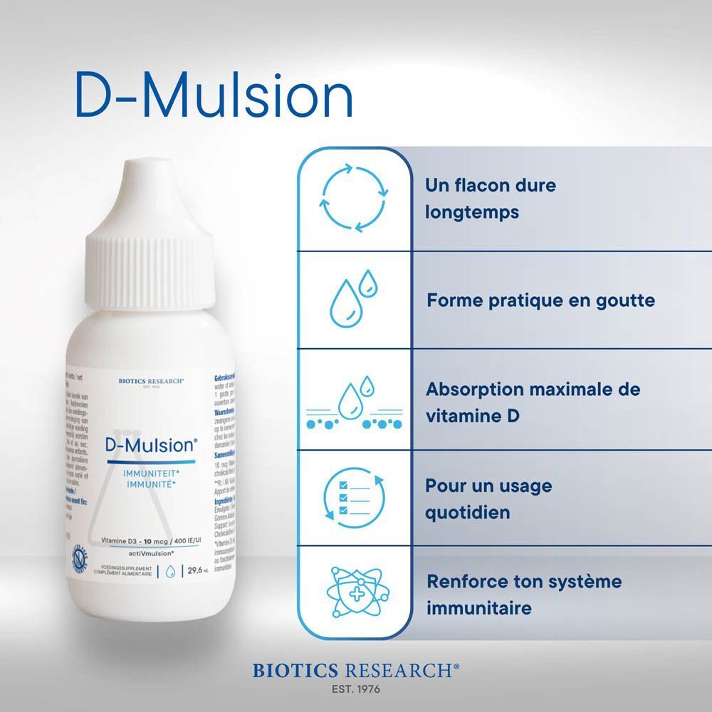 D-Mulsion: Votre vitamine D quotidienne pour rester en forme.