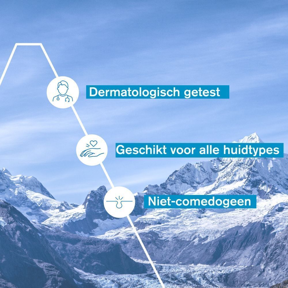 Drie producten naast elkaar. Tekst: Gladstrijken, Booster H.A., Eau Thermale Rich water cream.