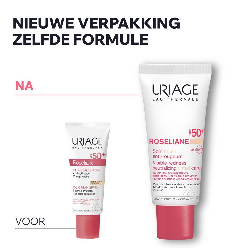 Symbolen: Dermatologen, gevoelige huid, niet-comedogeen, UVA/UVB-bescherming.