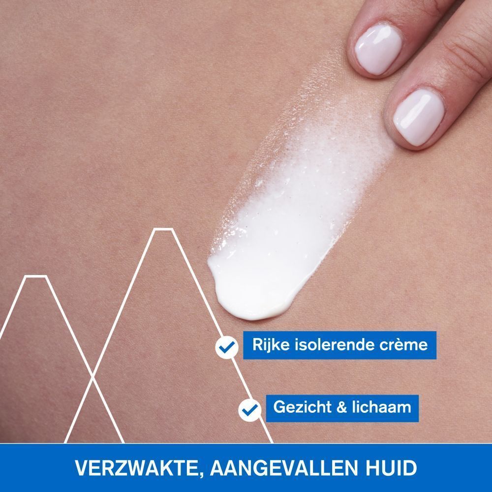 Uriage Bariéderm Repair Cream. Crème aangebracht op de huid. Tekst: Crème Isolante Réparatrice.