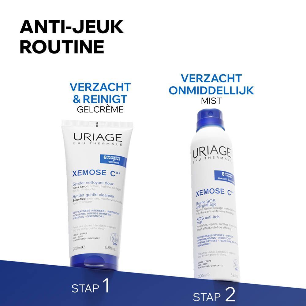 Arts met tekst. Tekst: Aanbevolen door dermatologen. Zonder zeep, zonder parfum.